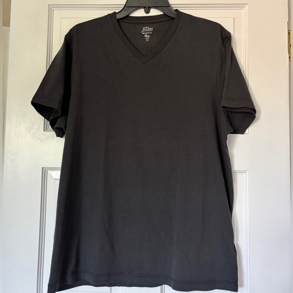 NWT J Crew Broken-in V-neck T-shirt Black, size L